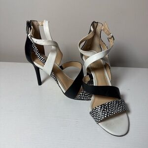Vince camuto black and white heels